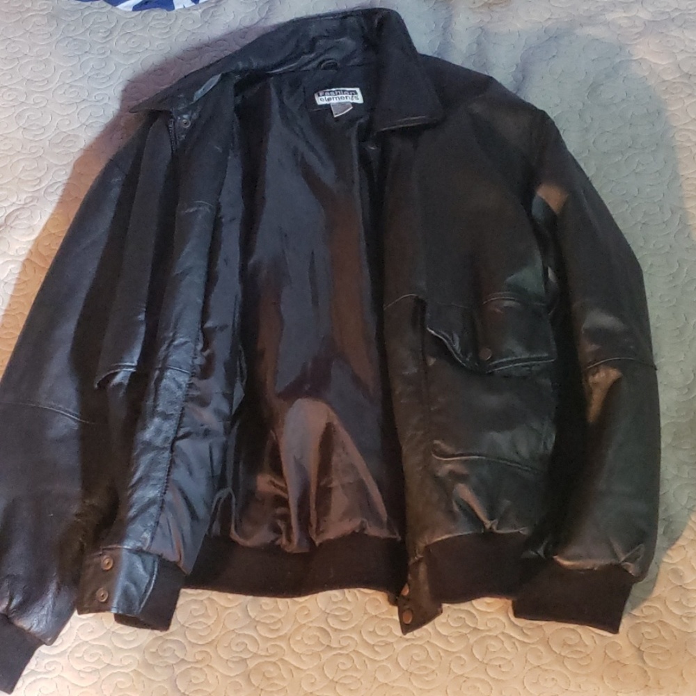 Fashion elements light leather jacket